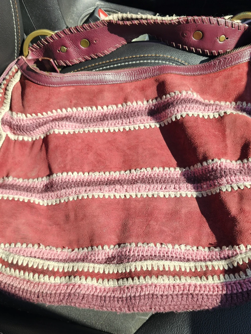 Isabella Fiore Pink Floral Embroidered Hobo Bag - Picture 2 of 8